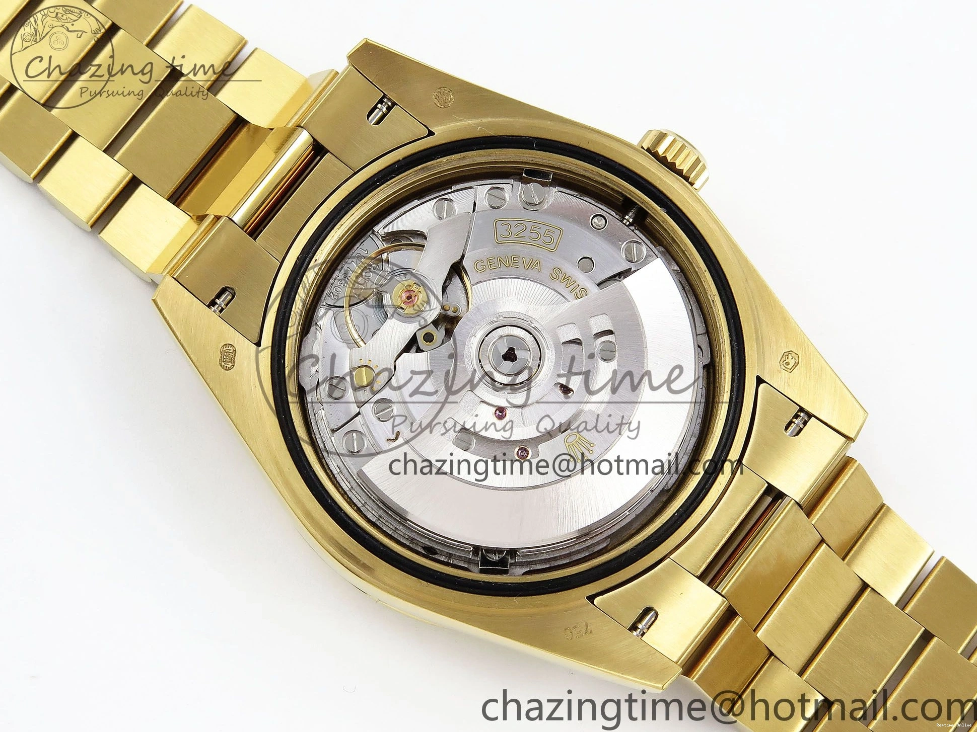 0518 Day Date 40 YG JDF Gain Weight 904L Steel White Roman Dial on President Bracelet VR3255 V Functional 1369